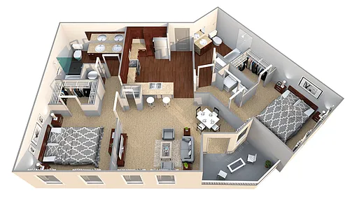 Floor plan B2 2 Bed/2 Bath
