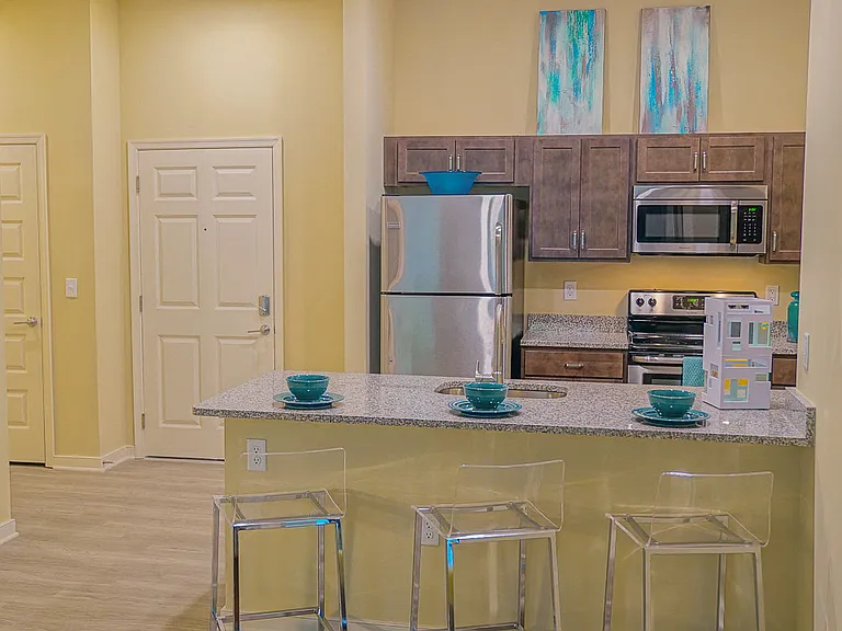 Custom cabinets with built in microwave