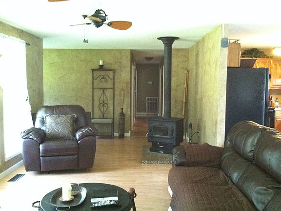 living room and fireplace