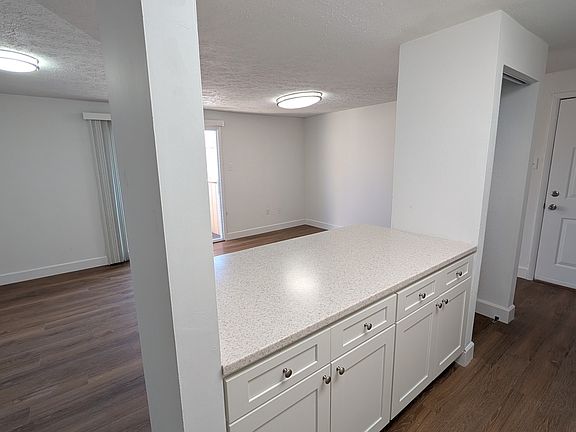 Kitchen island in open plan area
