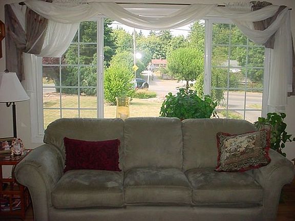 Looking out the front window.