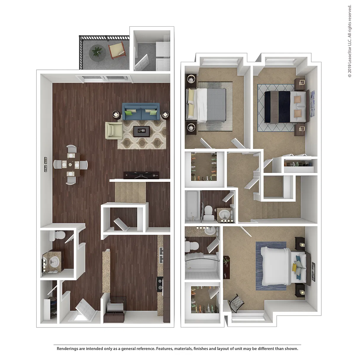 Floor plan 3x2.5 Townhome