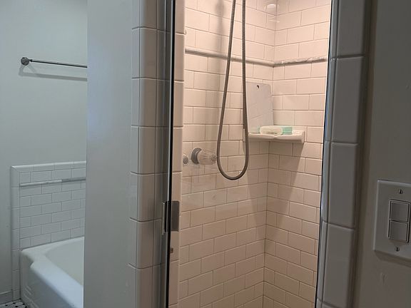 Separate shower and tub.