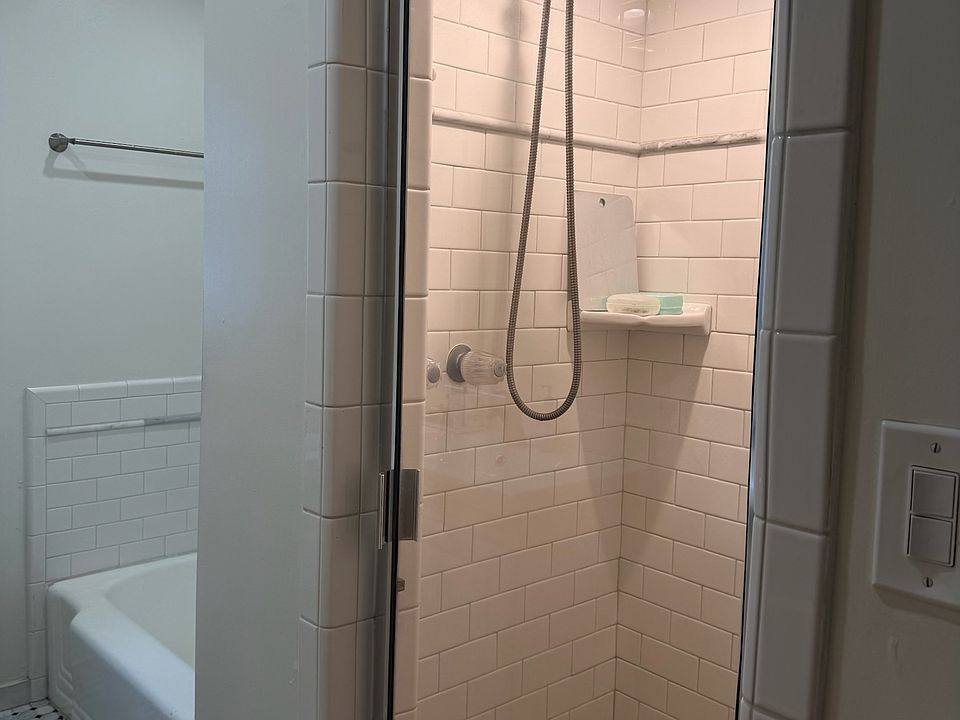 Separate shower and tub.