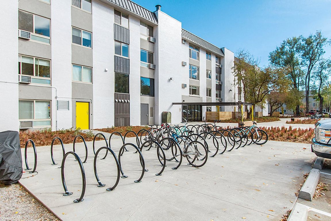 Exterior of Building with Bike Racks