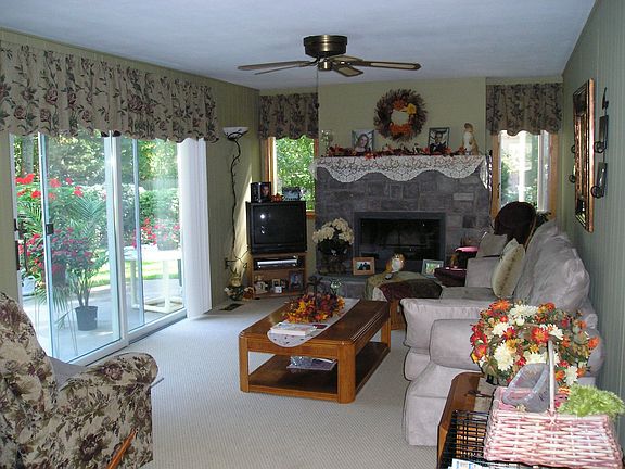 Den with new fireplace