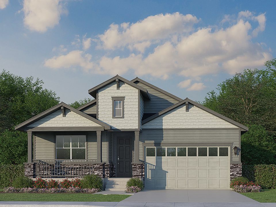 Plan V430 Elevation A with Stone Rendering