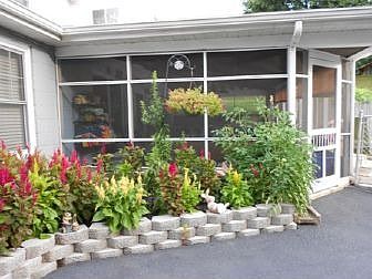 Beautiful landscape to screened porch