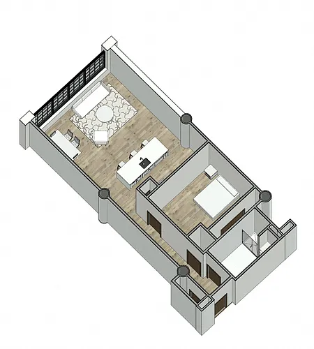 Floor plan 1 Bedroom 1 Bath Floor Plan Type 1