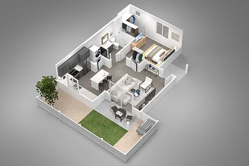 Floor plan 1 Bed/1 Bath