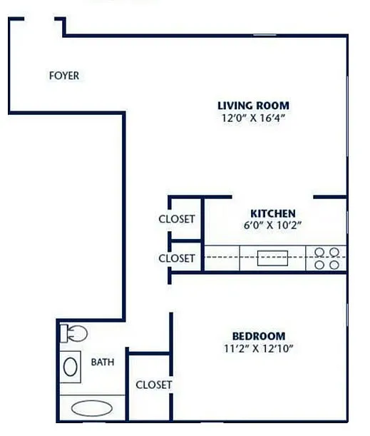 Floor plan 1 Bedroom Small