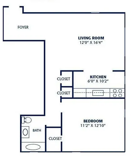 Floor plan 1 Bedroom Small
