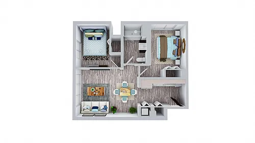 Floor plan Two Bedrooms (C1)