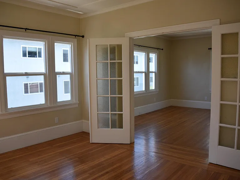 View from the bedroom into the living room