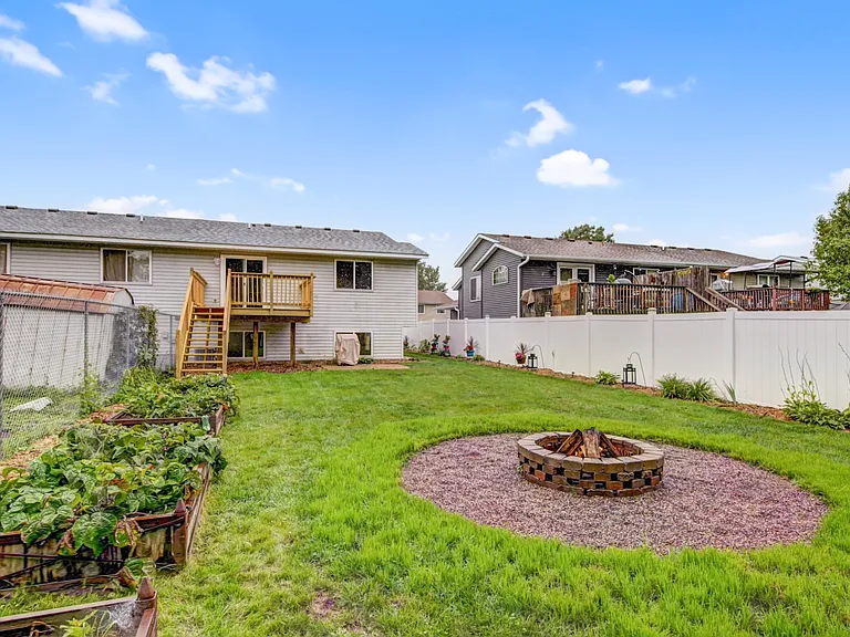 Back yard with fire pit