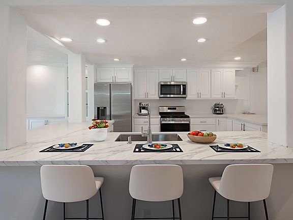 Kitchen with bar seating