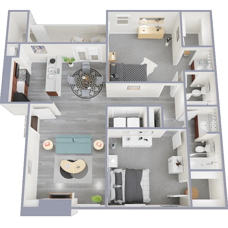 Floor plan Junior 2 Bed 2 Bath