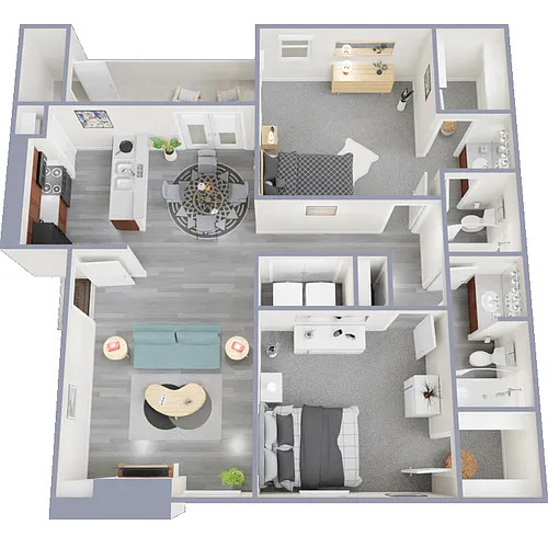 Floor plan Junior 2 Bed 2 Bath