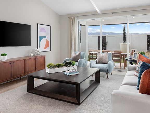 Great room with sliding doors