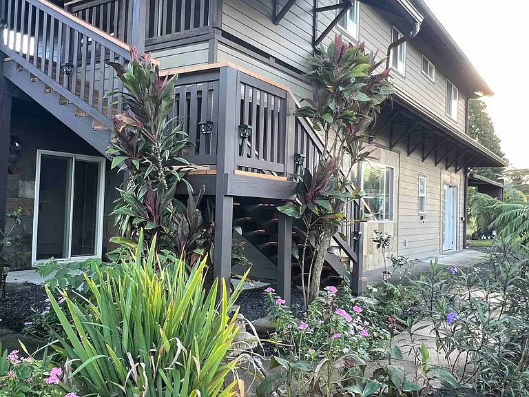 East side of home and stairs