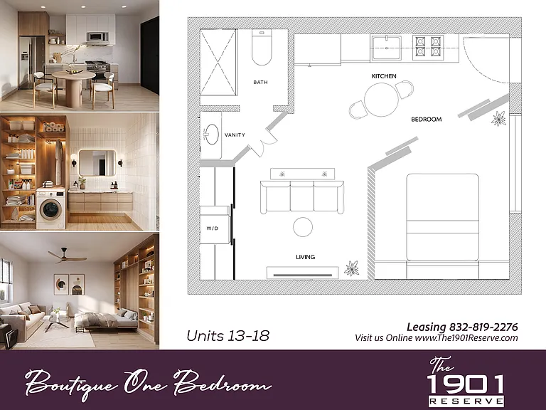 Boutique 1 bedroom floorplan