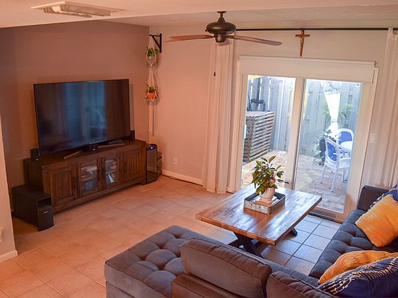 Living room and back patio