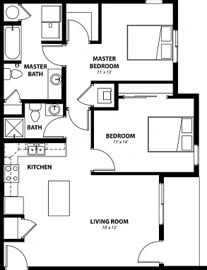The B3 is a spacious 2-bedroom with walk-in closet, patio, and kitchen island for added functionality. The B3 is a spacious 2-bedroom with walk-in closet, patio, and kitchen island for added functionality.