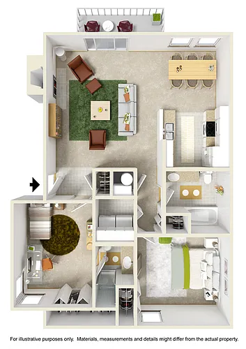Floor plan 2 Bed 2 Bath