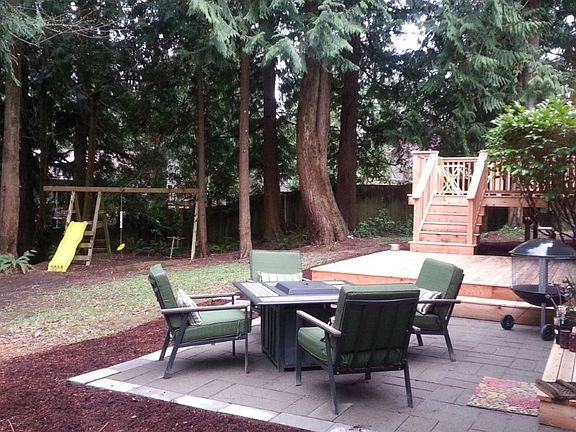 Playset and outdoor patio area