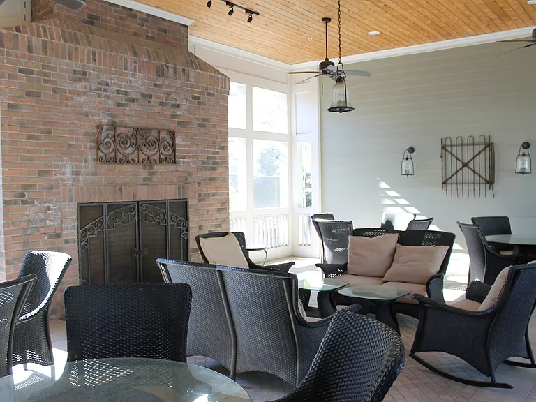 Outdoor, screened in pool porch