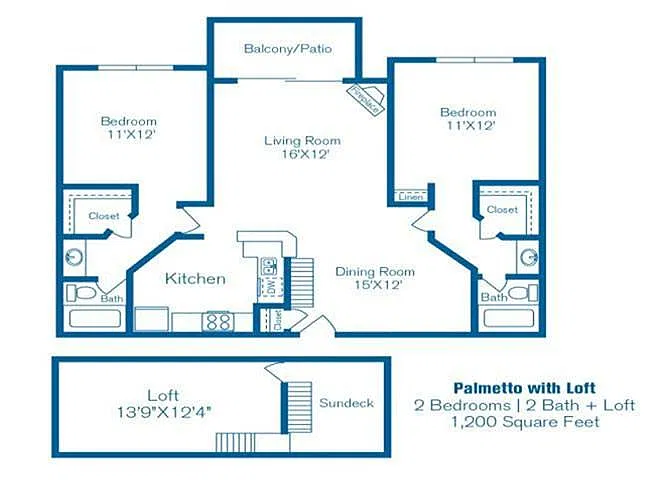 Floor plan Palmetto with Loft
