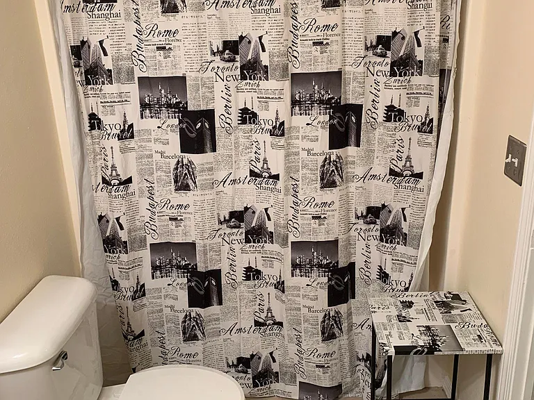 Second bathroom with full bath and shower
