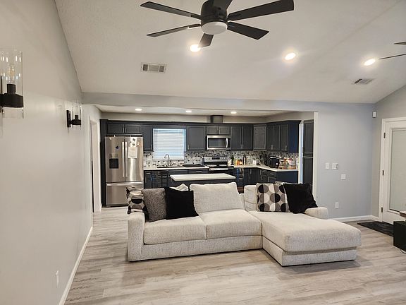 Family room and kitchen