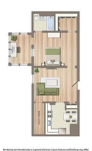 Floor plan 1 Bedroom D