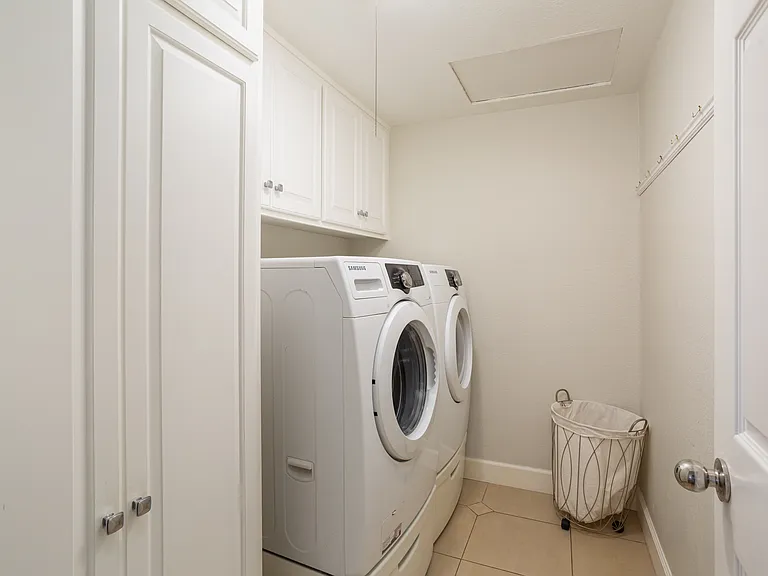 Laundry Room with Samsung Washer and Dryer.