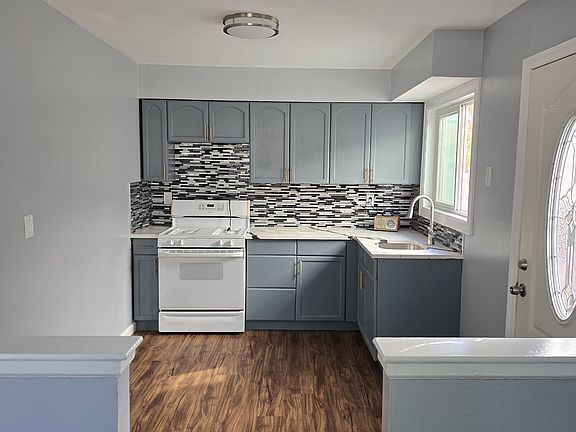 New kitchen, stainless steel stove to be installed.