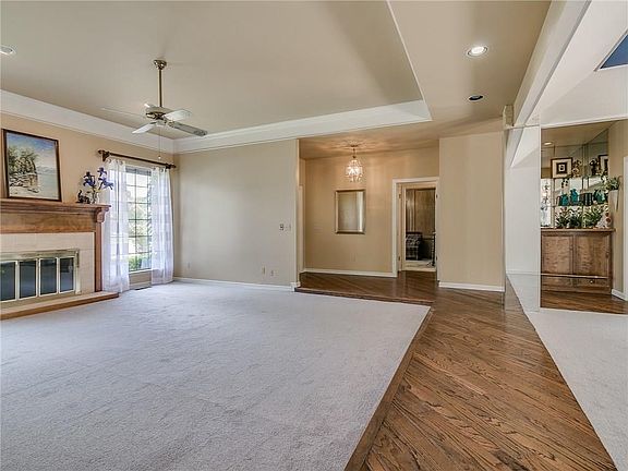Wonderful hardwood floors accent the living room & dining room areas.