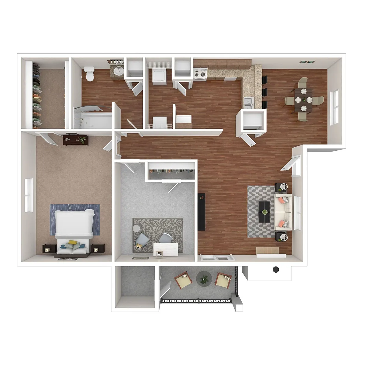 Floor plan One Bedroom/One Bath