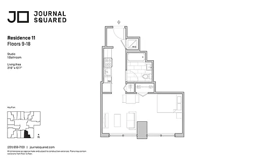 Floor plan Studio | 1 Bath - 1