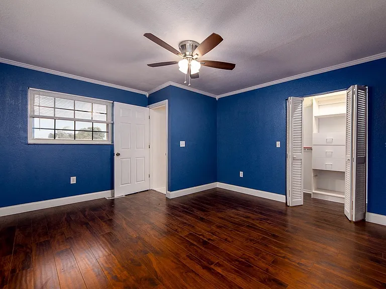 Upstairs bedroom with closet