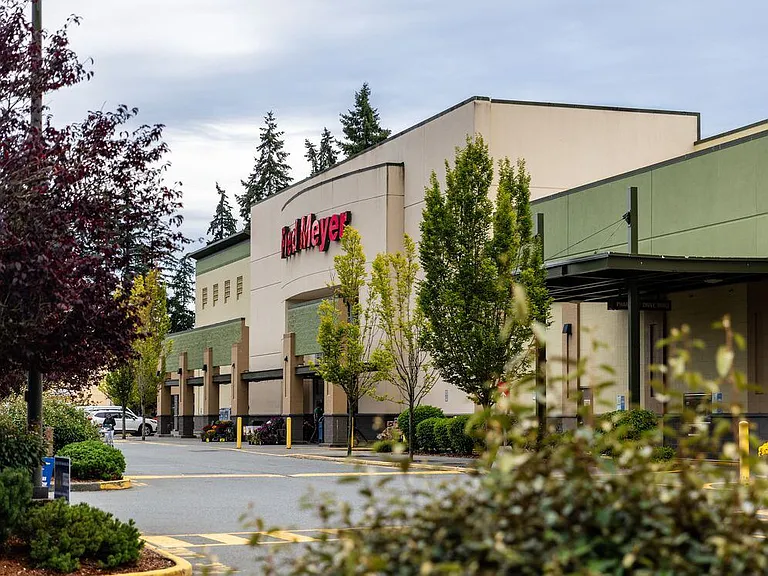 Located near the grocery store