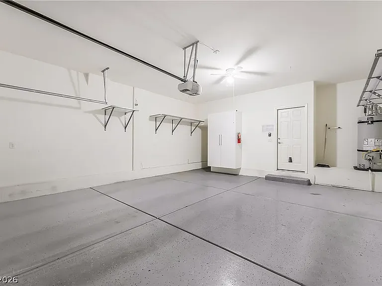 Two car garage with epoxy floors