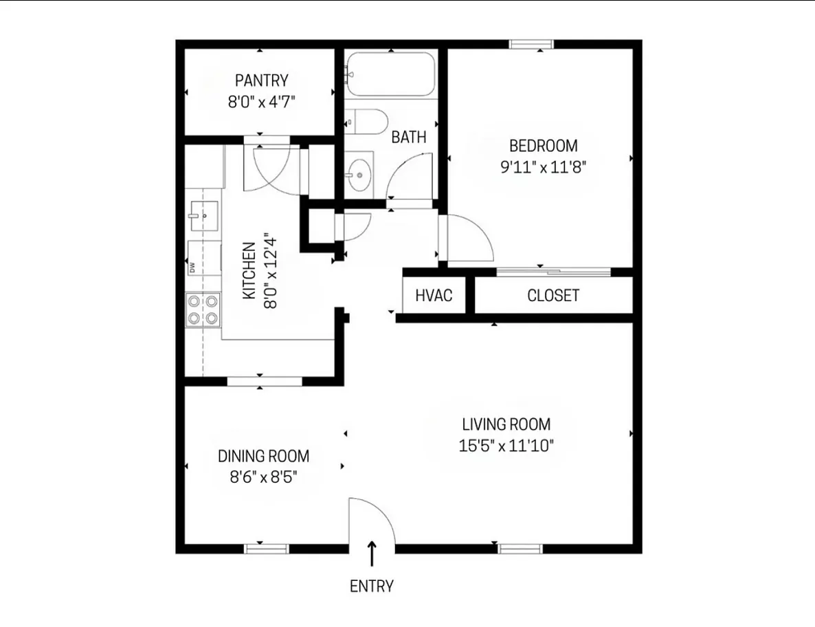 Floor plan 1A With WD
