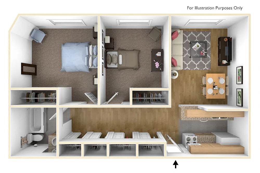 Floor plan 2 Bed 1 Bath