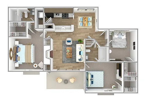 Floor plan C1 - 3 Bedroom, 2 Bathroom