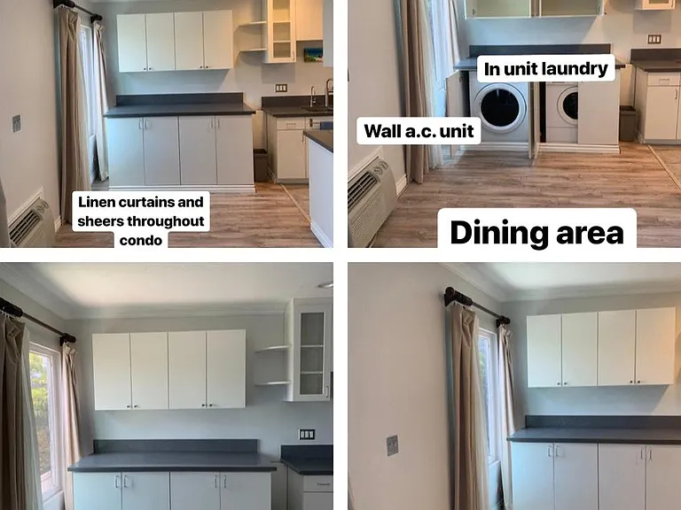 Dining/laundry area off living room