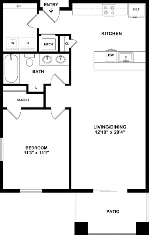 1 bed, 845 sqft, $1,566 — Photo 1