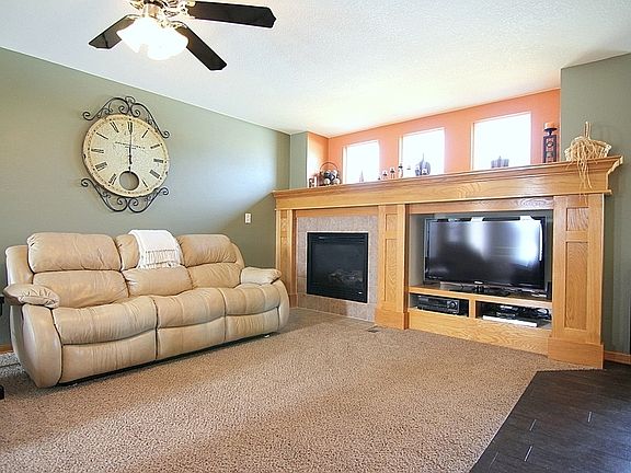 Living Room with Fireplace and Entertainment Center