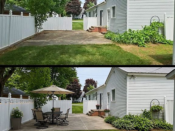 Back patio virtually staged