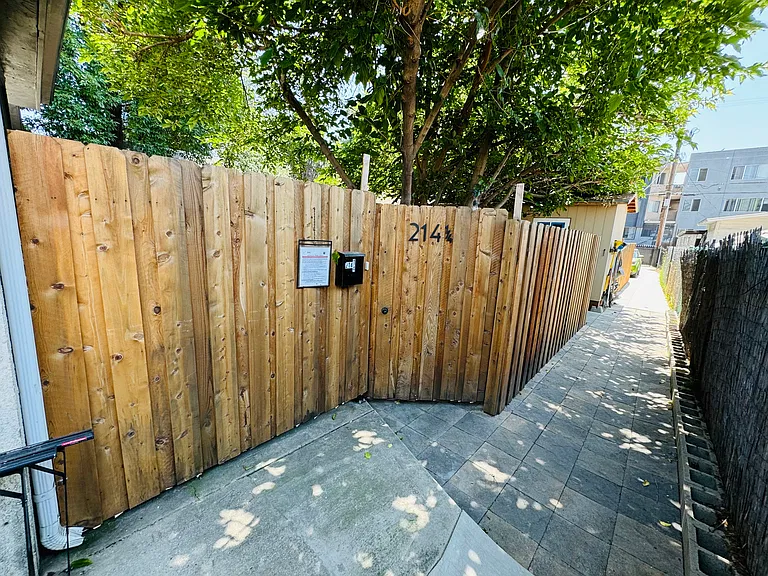 Private gate that leads into the yard